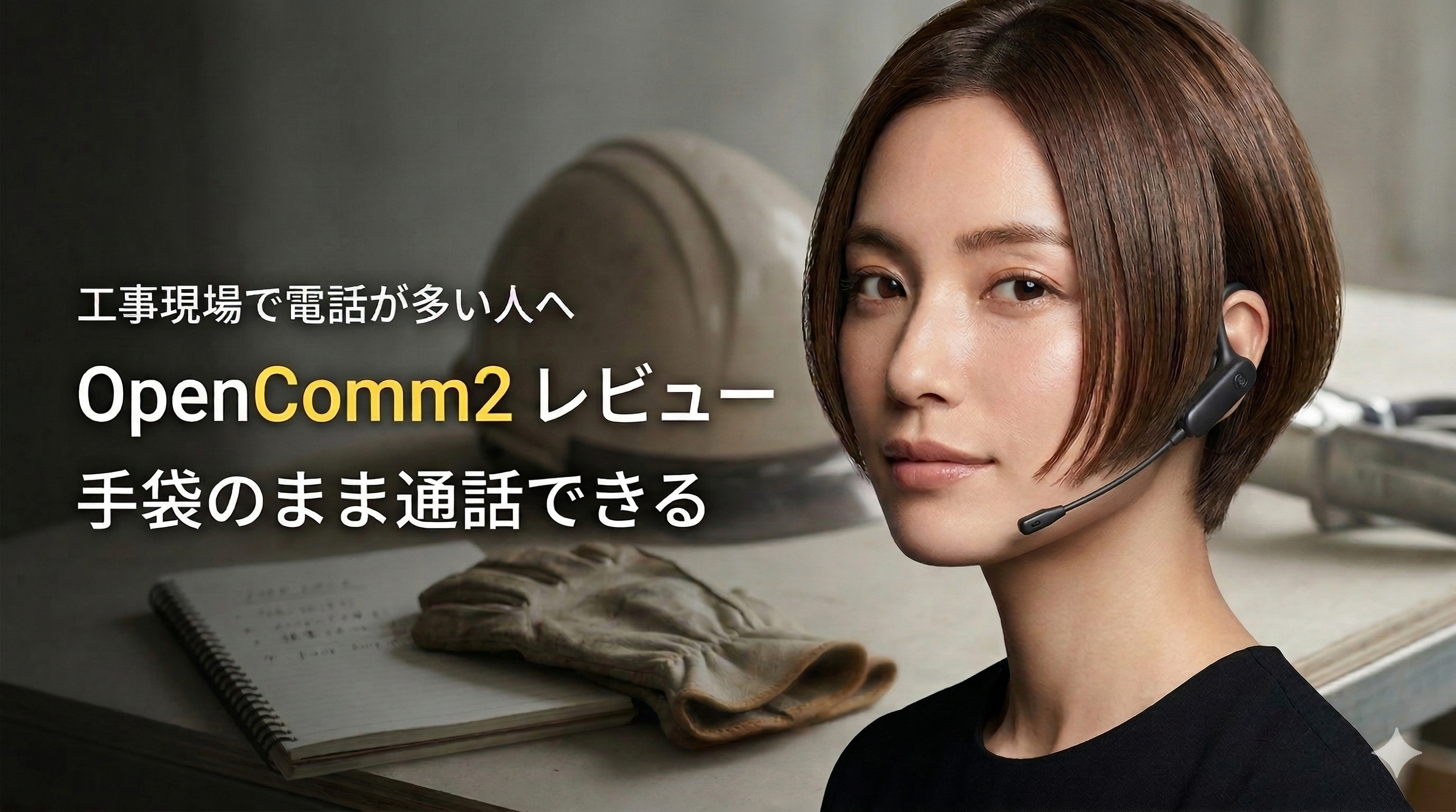 工事現場で電話が多い人向け｜Shokz OpenComm2レビューのアイキャッチ画像